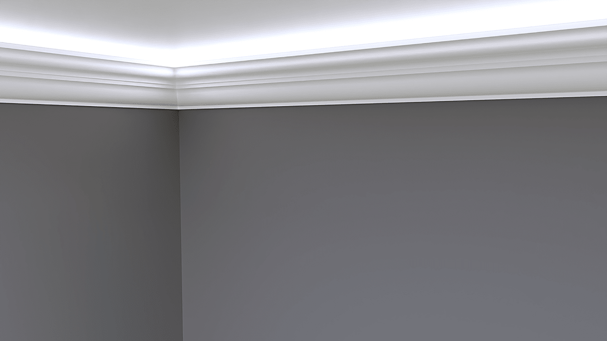 Ibis R LED - modern LED retrofit cornice - Cornice Pro143 x 108 x 2000 retrofits over cove 90 - 4 step