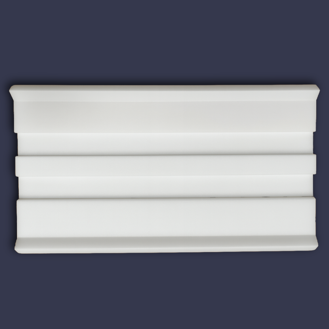 Modern cornice - stepped architectural ceiling cornice face view