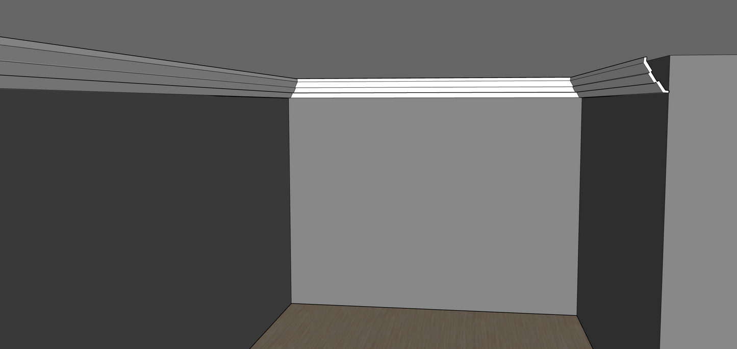 Macaw one modern cornice in a room with corners and face profile