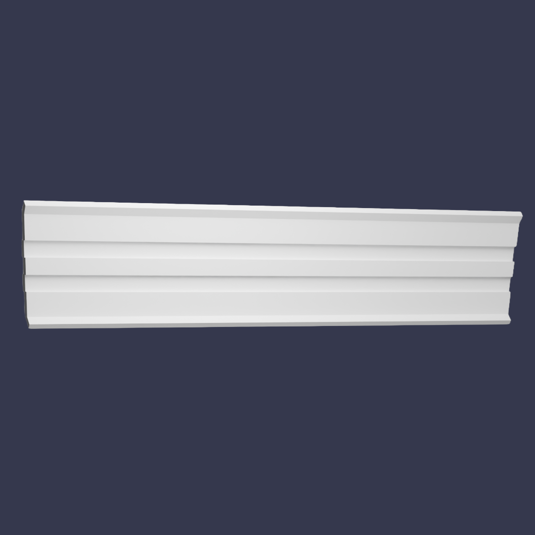 Modern cornice-Stepped Architectural Ceiling Trim front view