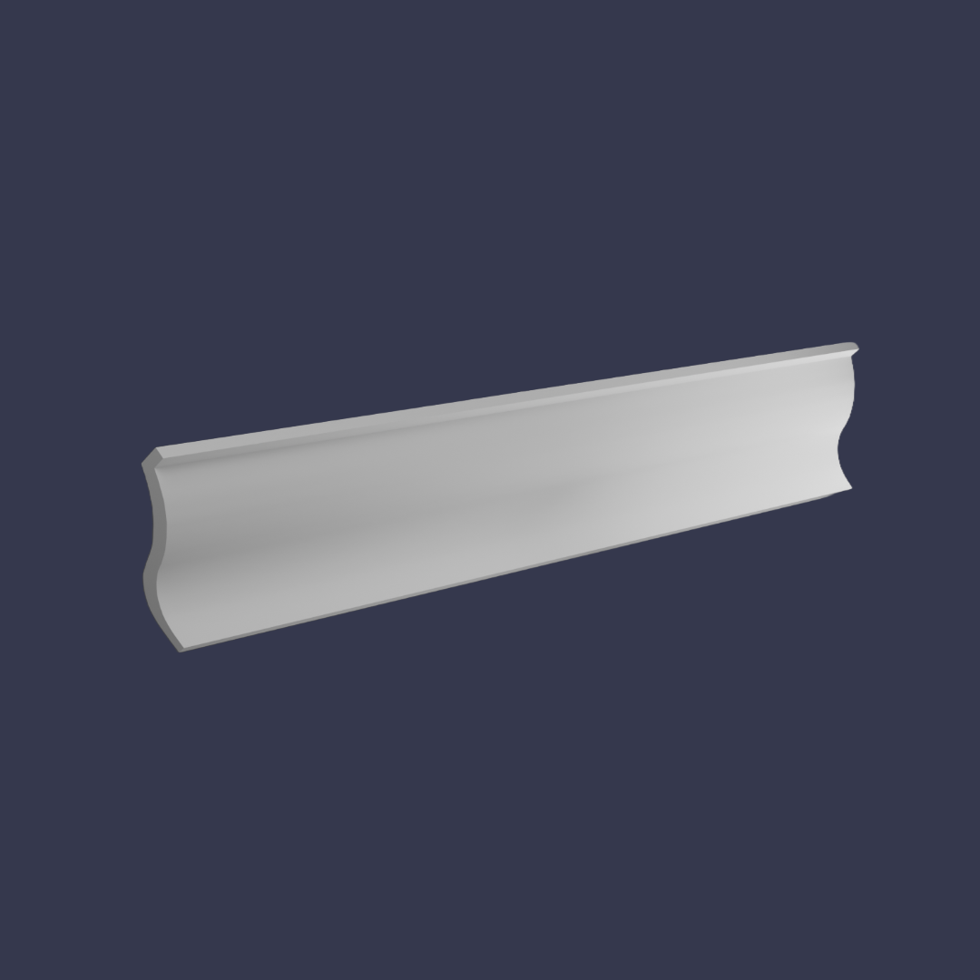 Modern cornice-Minimalist Curved Ceiling Trim side profile