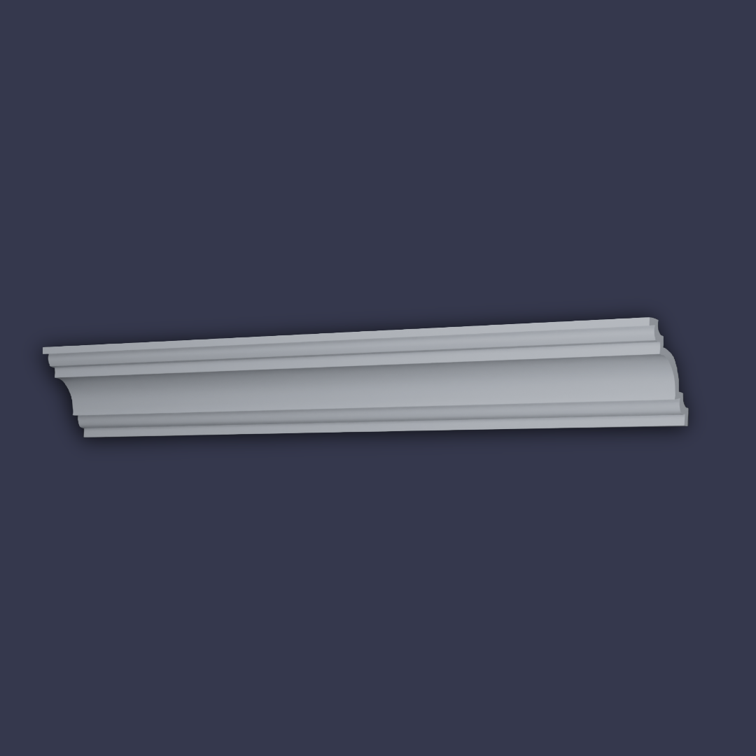 Modern cornice-Layered Classic Ceiling Trim front view angled down