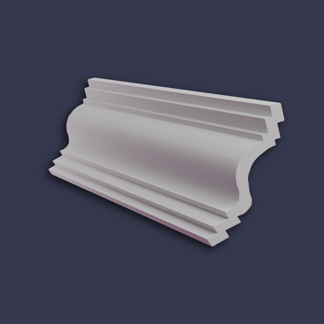 Modern cornice-Layered Curved Architectural Profile side profile