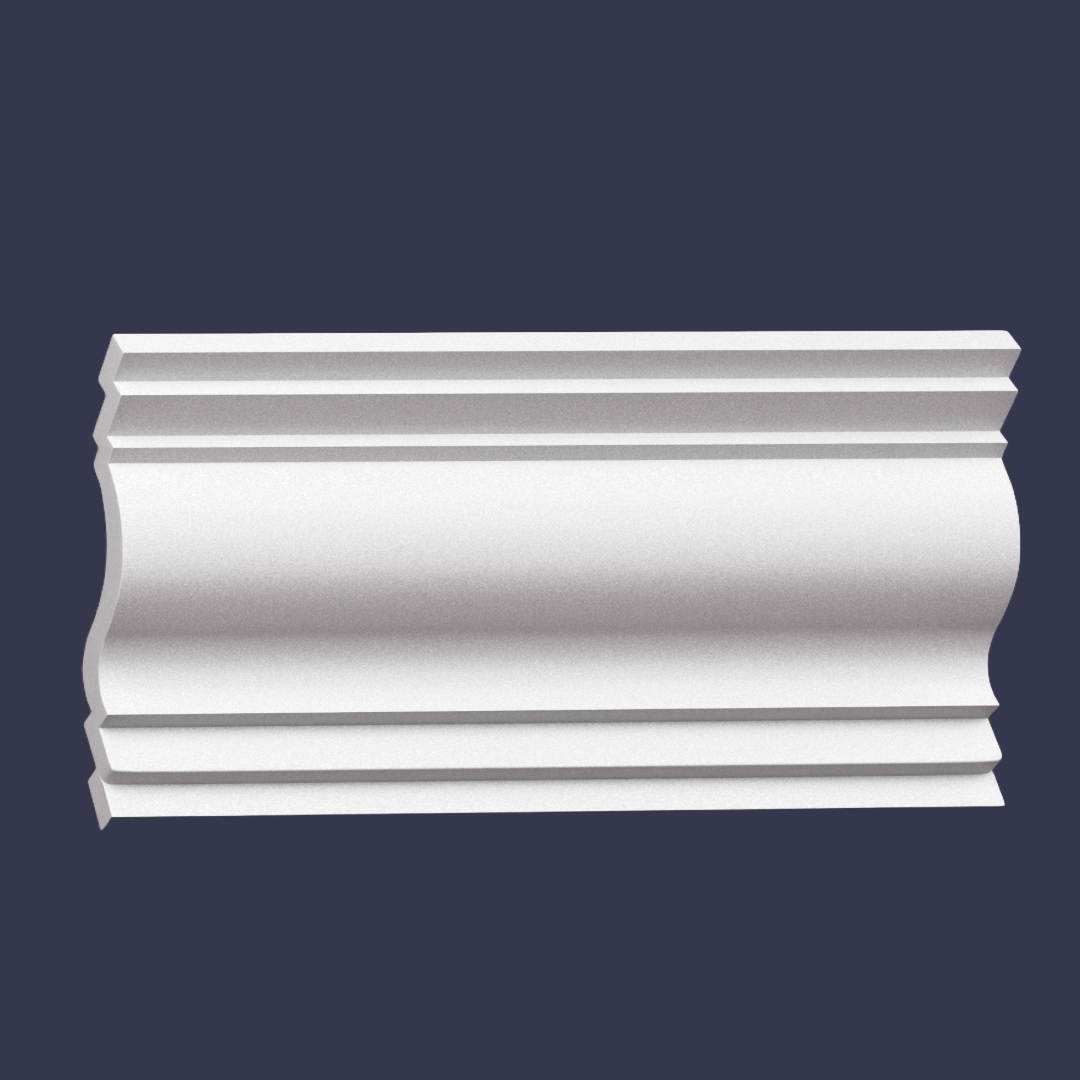 Modern cornice-Layered Curved Architectural Profile bright light