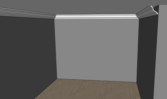 Raven cornice- modern cornice in a room with corners