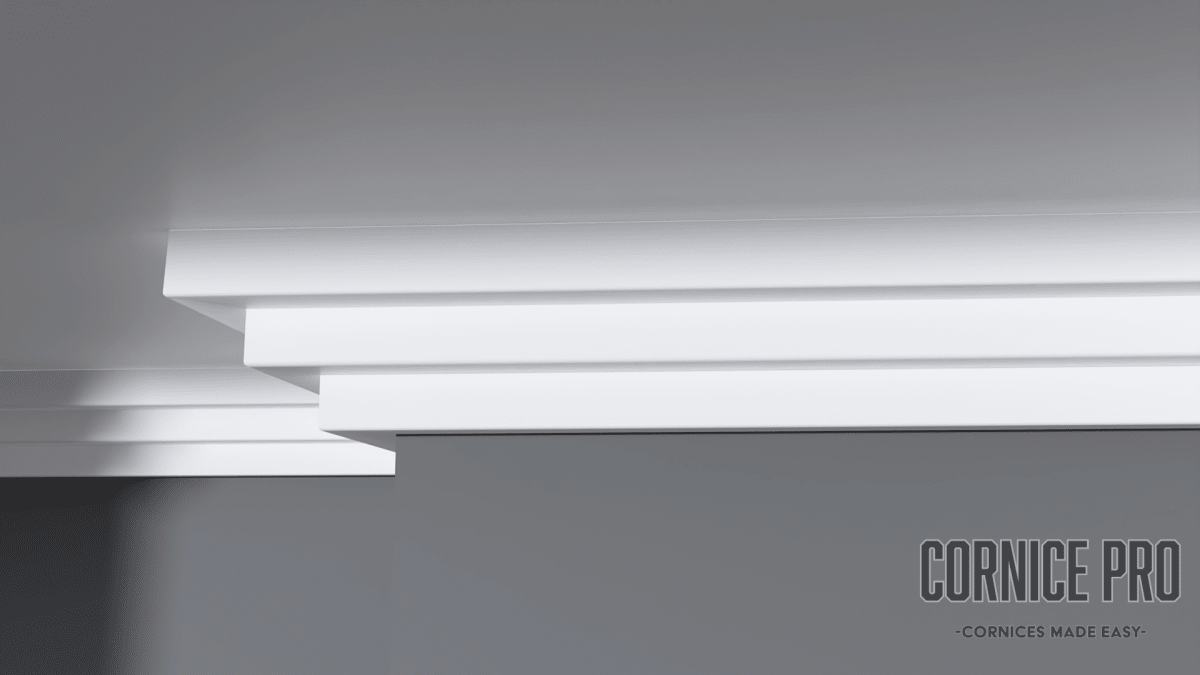 The 3 Step Modern Stepped Cornice - Cornice Pro75mm x 75mm x 2000mm