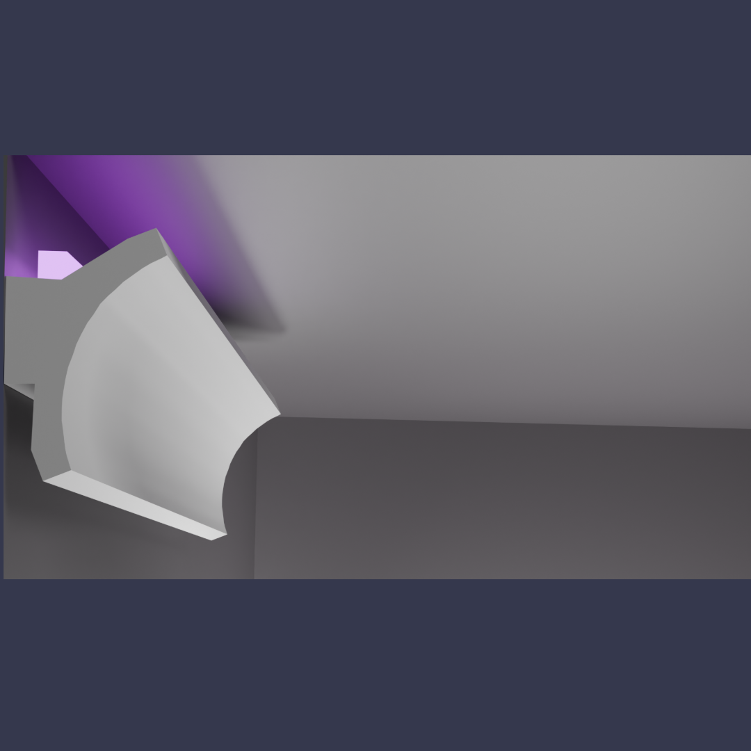  Modern LED cornice- cove style with Ambient Lighting Trim purple light