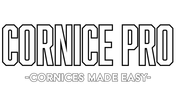 Cornice Pro logo showing on a transparent background with slogan cornices made easy