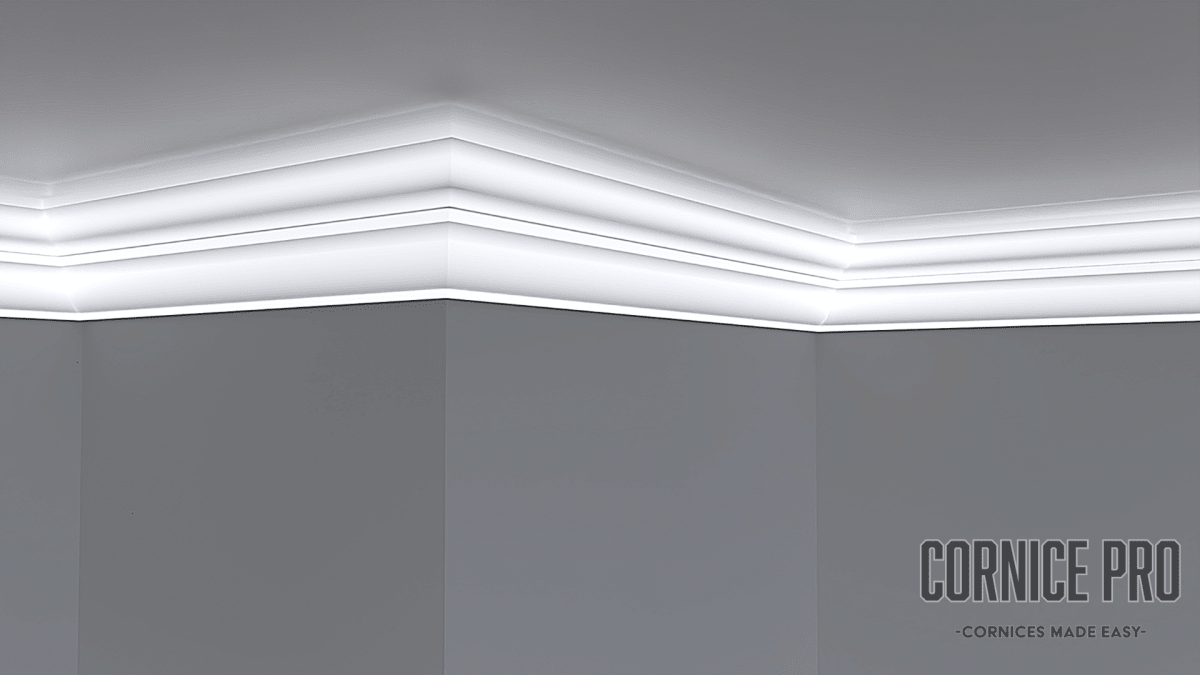 Ibis R LED - modern LED retrofit cornice - Cornice Pro143 x 108 x 2000 retrofits over cove 90 - 4 step