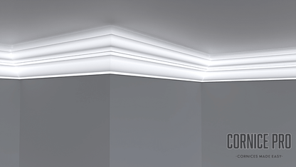 Ibis R LED - modern LED retrofit cornice - Cornice Pro143 x 108 x 2000 retrofits over cove 90 - 4 step