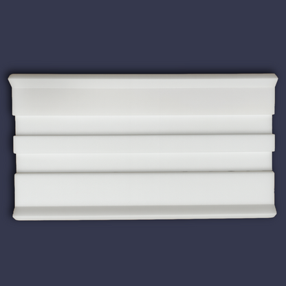 Modern cornice - stepped architectural ceiling cornice face view