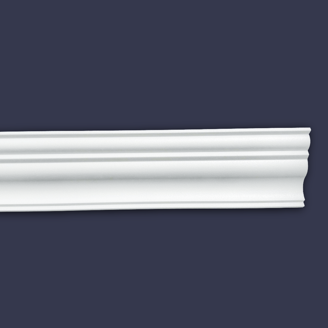Modern Cornice - nightingale front view on blue background