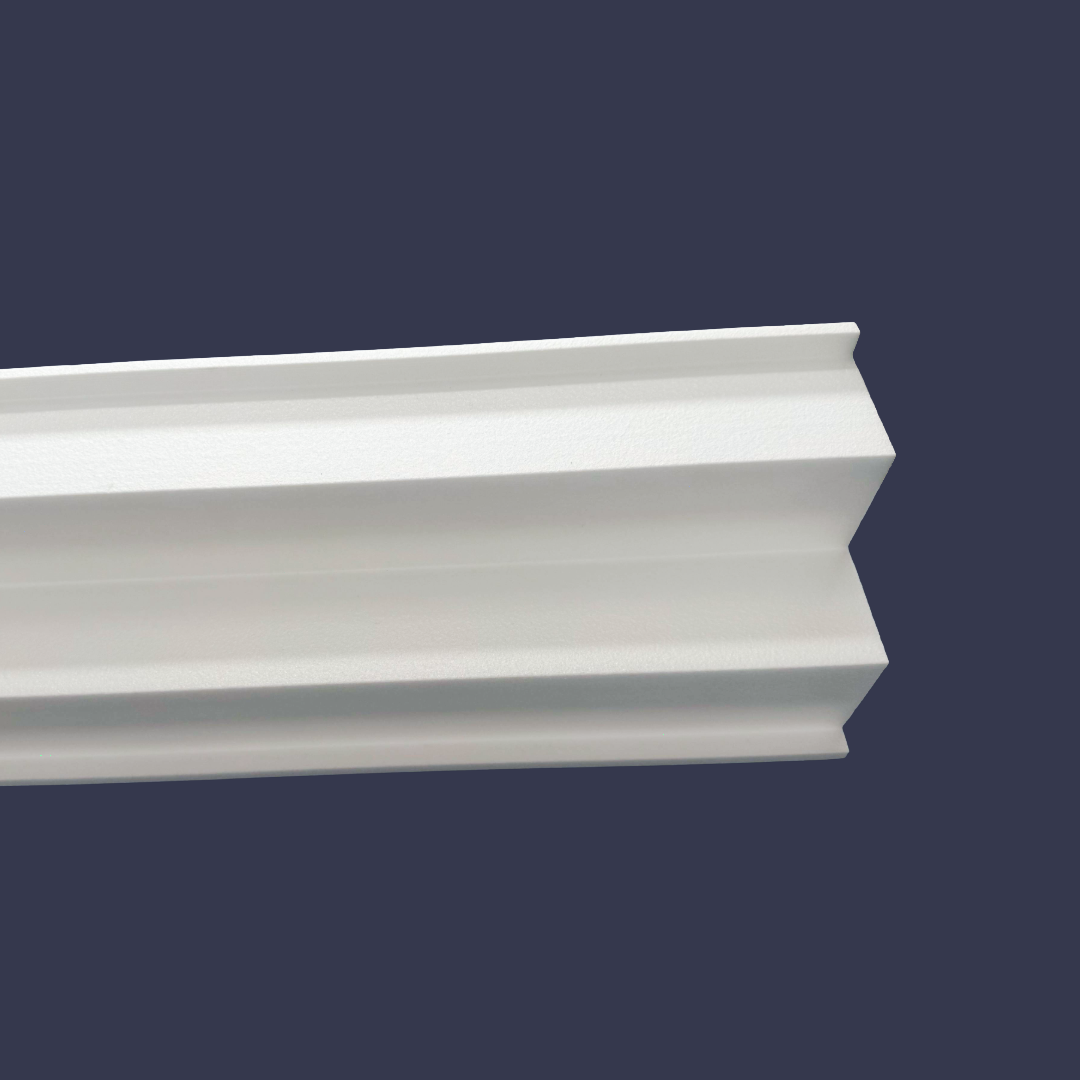 Modern Step Cornice- front view tilted up 