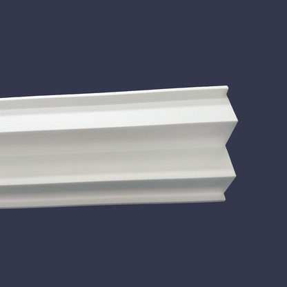 Modern Step Cornice- front view tilted up 