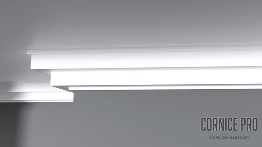 Swan 2 Cornice - Modern step cornice - Cornice Pro80mm x 80mm x 2000mm