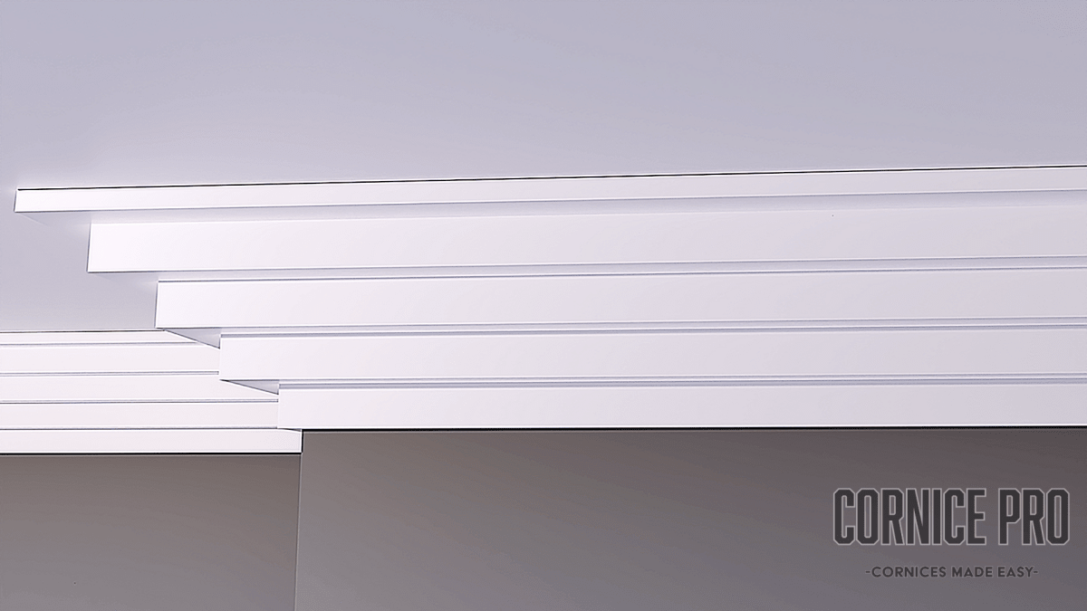 Swan 3 Cornice - Modern step cornice - Cornice Pro80mm x 80mm x 2000mm