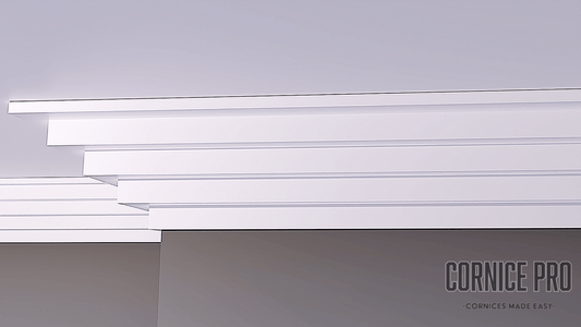 Swan 3 Cornice - Modern step cornice - Cornice Pro80mm x 80mm x 2000mm