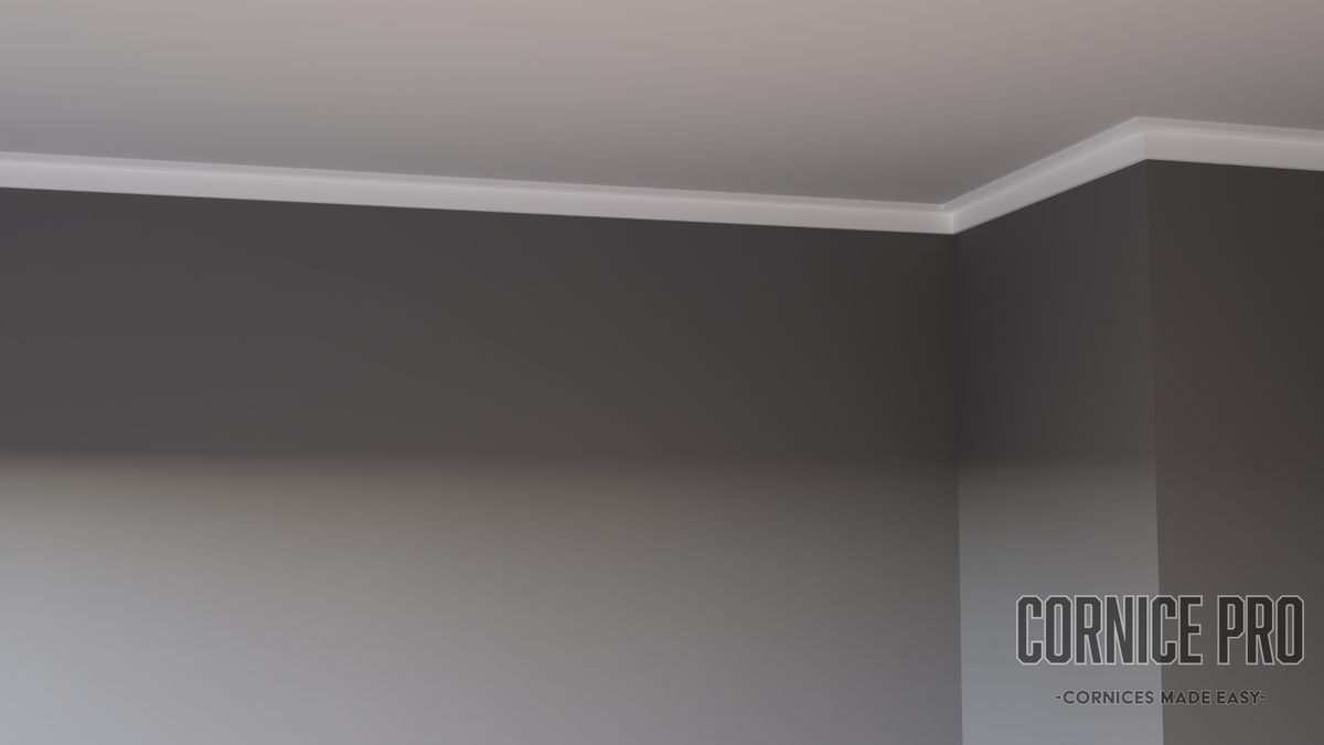 phoenix cornice in a room showing angled cornice for a square set look

