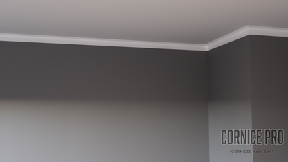 phoenix cornice in a room showing angled cornice for a square set look
