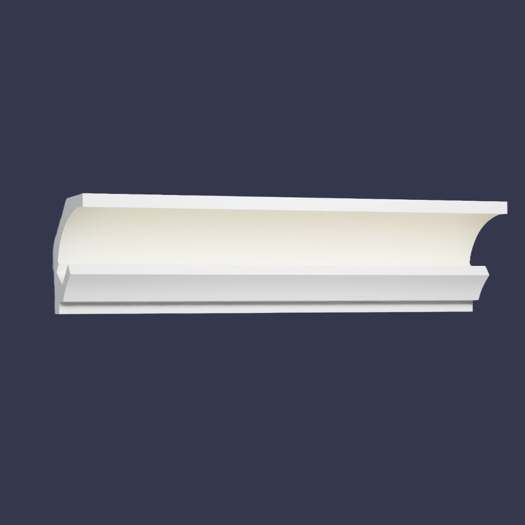 Modern LED cornice-Stepped Architectural Lighting Profile side profile with yellow light