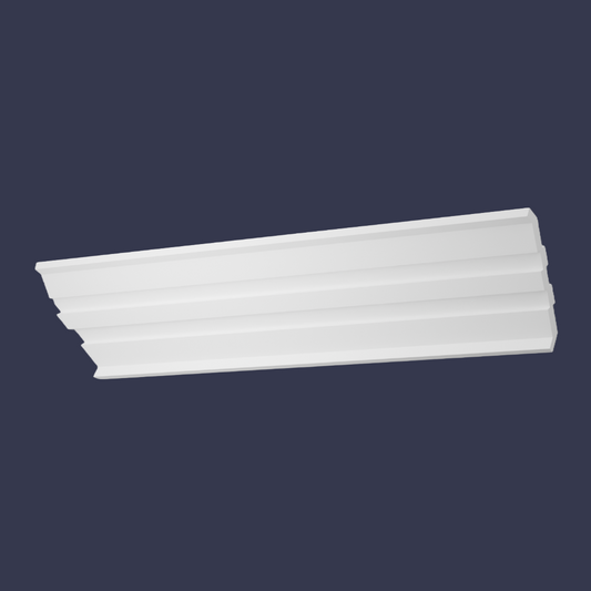 Modern cornice-Stepped Architectural Ceiling Trim front view tilted