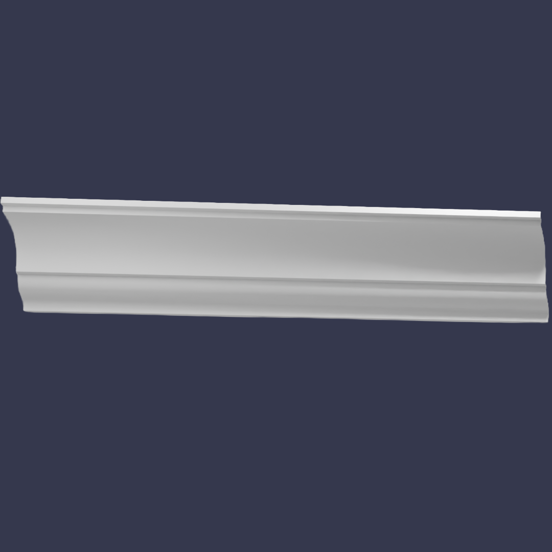Modern cornice-Decorative Cornice-Classic Curved Ceiling Profile full front view