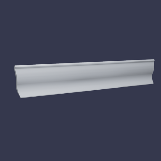 Modern cornice-Minimalist Curved Ceiling Trim front view
