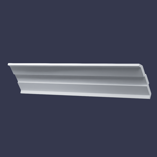 Modern cornice-Angular Stepped Ceiling Trim front view slanted
