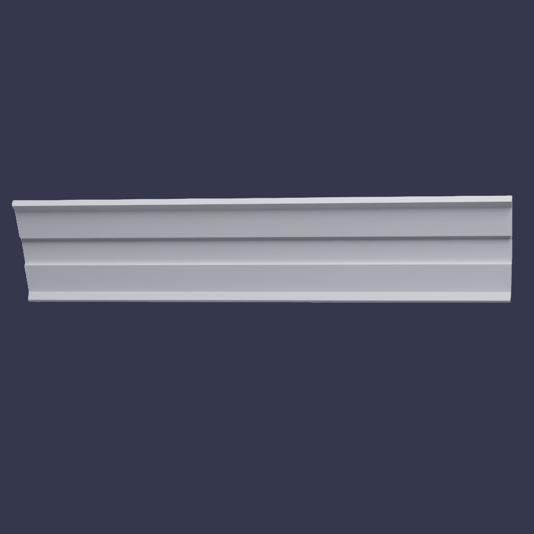 Modern cornice-Angular Stepped Ceiling Trim front view square set cornice
