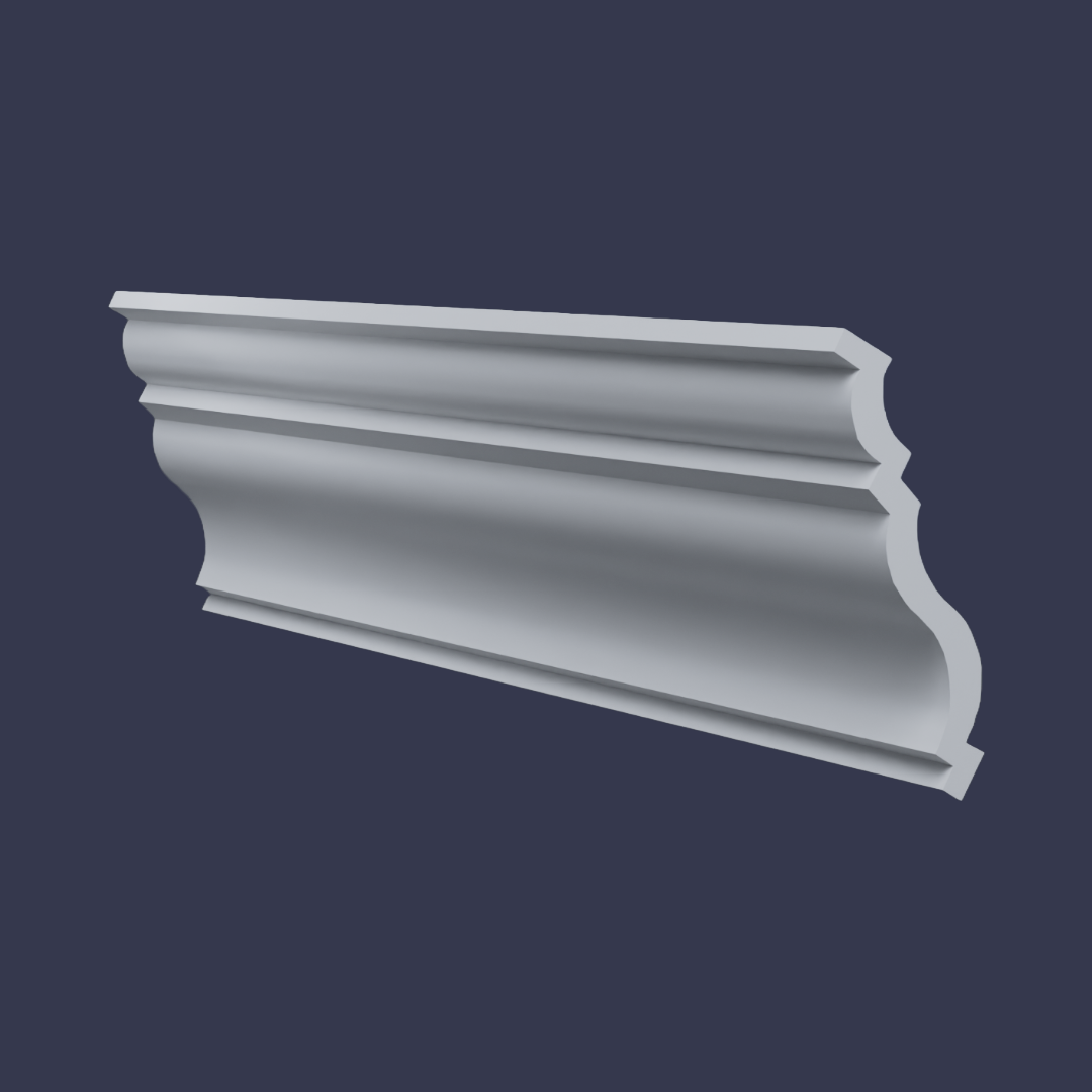 Modern cornice-Sculpted Curved Decorative Profile full side profile