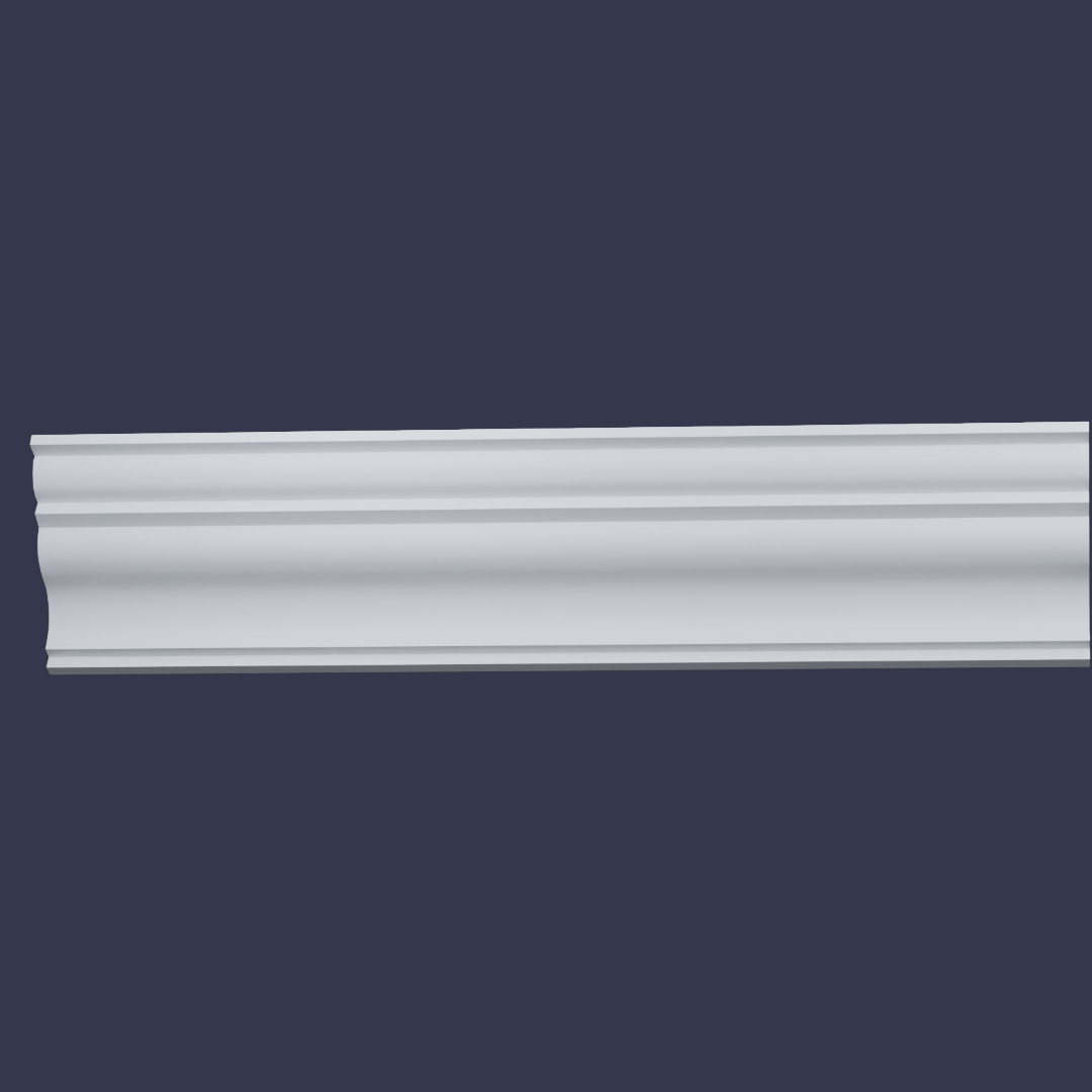 Modern cornice-Sculpted Curved Decorative Profile full view