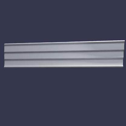 Modern cornice-Angular Multi-Tier Ceiling Profile front view blue background square set cornice