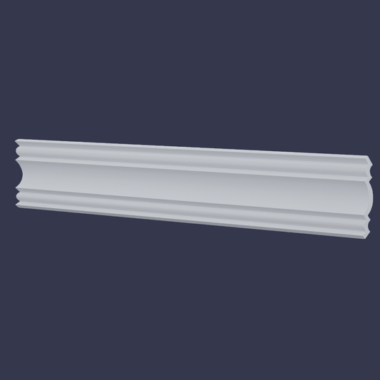 Modern cornice-Layered Classic Ceiling Trim front view angled left