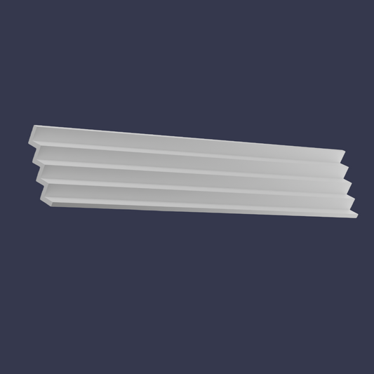 Modern step cornice-Multi-Step Tiered Ceiling Trim front view