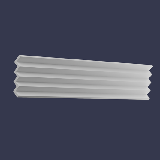 Modern step cornice-Multi-Step Tiered Ceiling Trim front view face forward