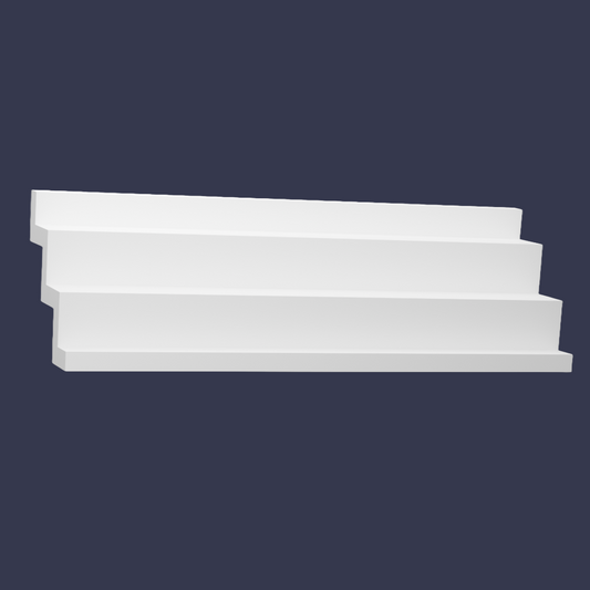 Modern step cornice-Stepped Geometric Ceiling Trim front and side