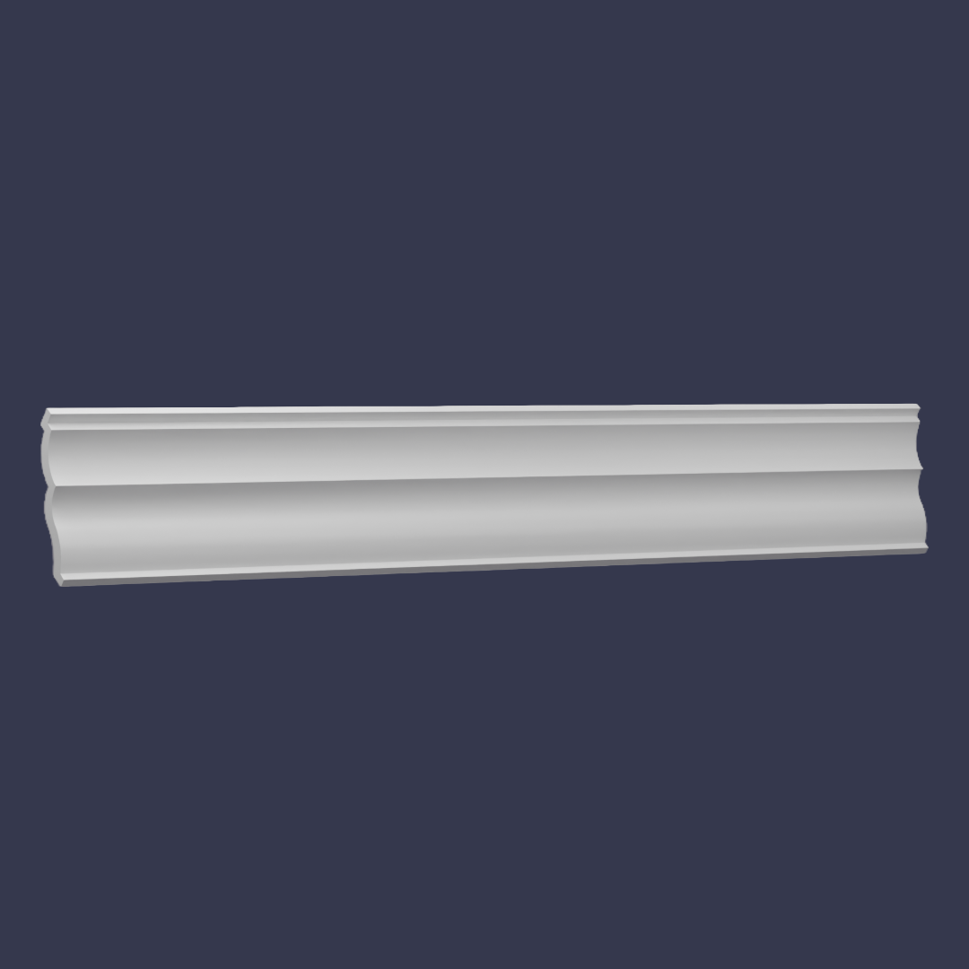 Modern cornice-Scalloped Architectural Ceiling Trim front with blue background