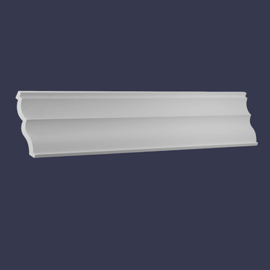 Modern cornice-Scalloped Architectural Ceiling Trim front angled back