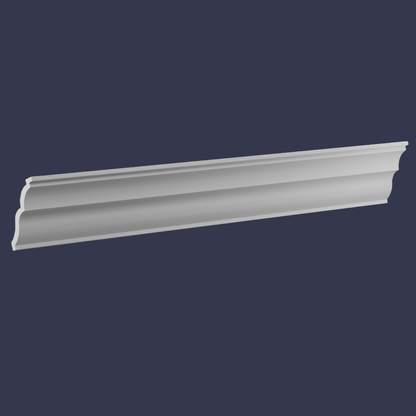 Modern cornice-Scalloped Architectural Ceiling Trim front with side view