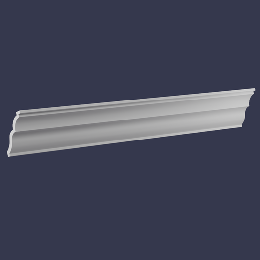 Modern cornice-Scalloped Architectural Ceiling Trim front with side view