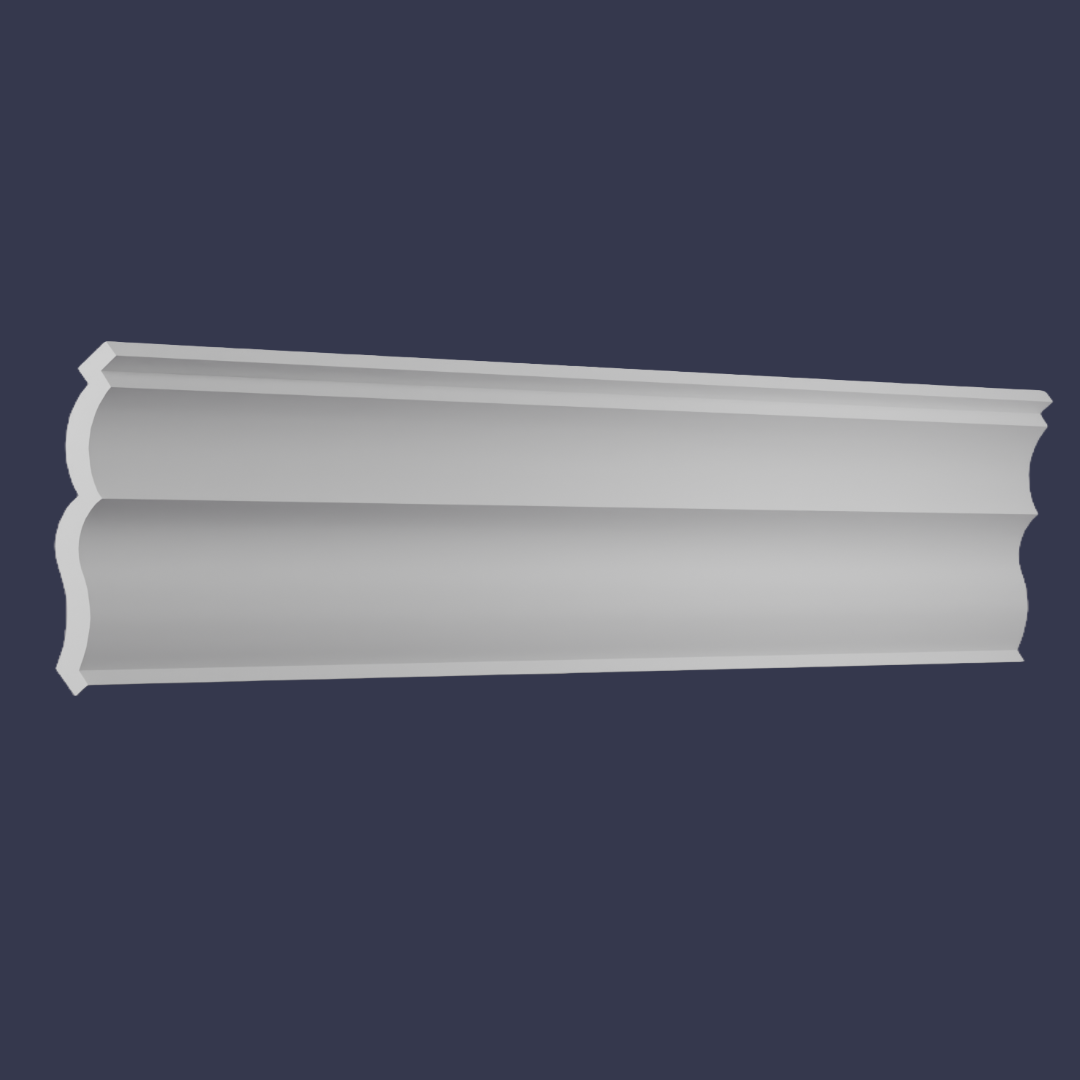 Modern cornice-Scalloped Architectural Ceiling Trim side profile