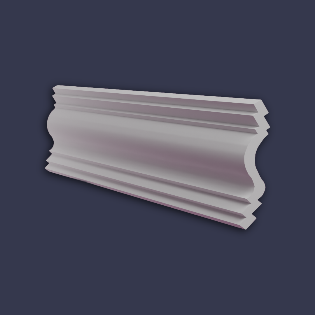 Modern cornice-Layered Curved Architectural Profile side profile with front